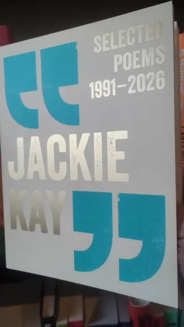 A paperback of Jackie Kay, Selected Poems, 1991-2026, in the Edinburgh Bookshop