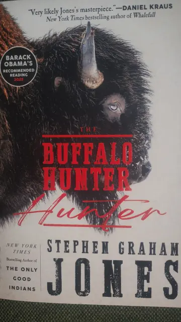 Buffalo Hunter by Stephen Graham Jones, with a side view of a buffalo's head and neck